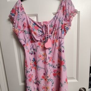 Sugar thrillz tryst of fate pink go floral mini dress